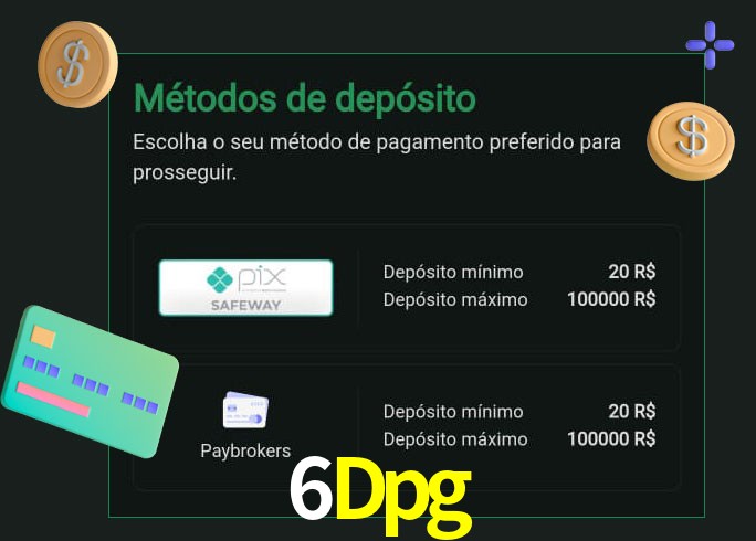 O cassino 6Dpg oferece uma grande variedade de métodos de pagamento